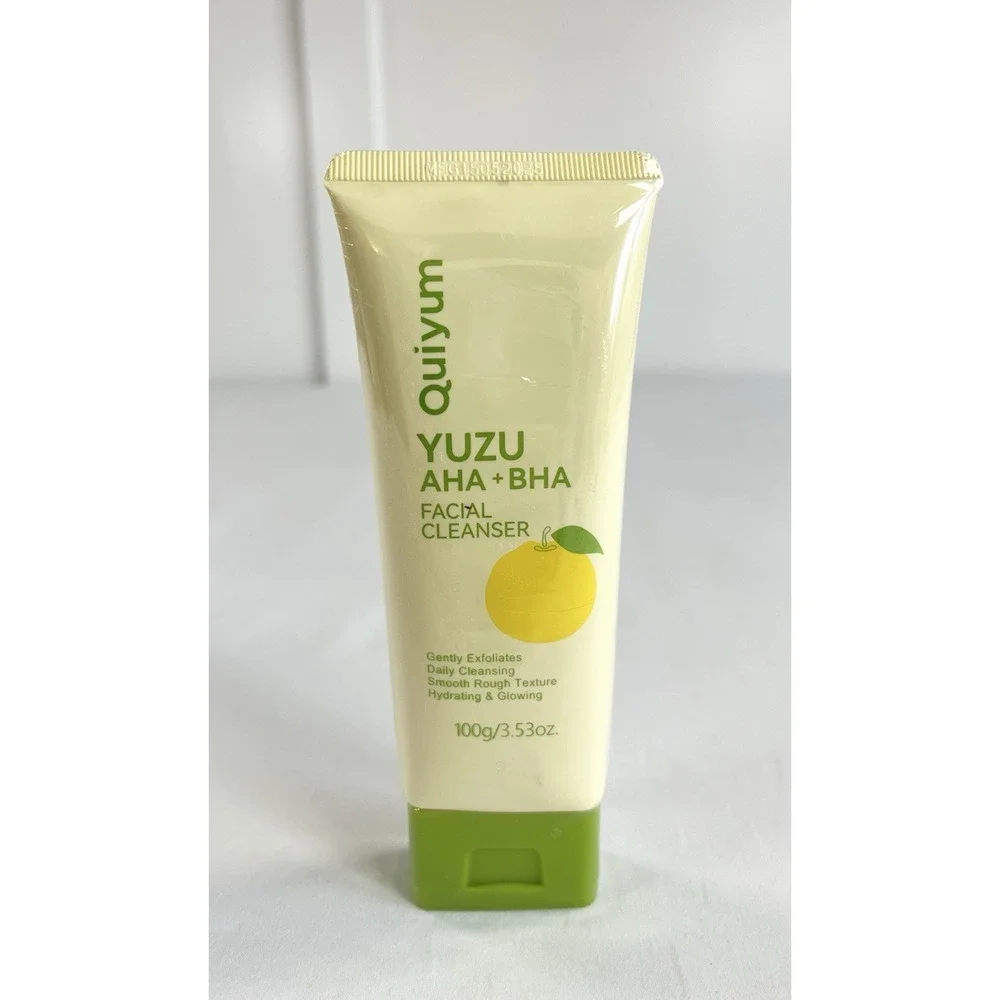 New Quiyum Yuzu AHA BHA Facial‎ Cleanser 100g 3.53oz Exfoliating Hydrating Wash